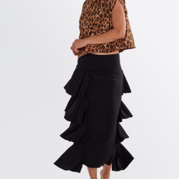 Pakolo Ruffle skirt (Solid Black)