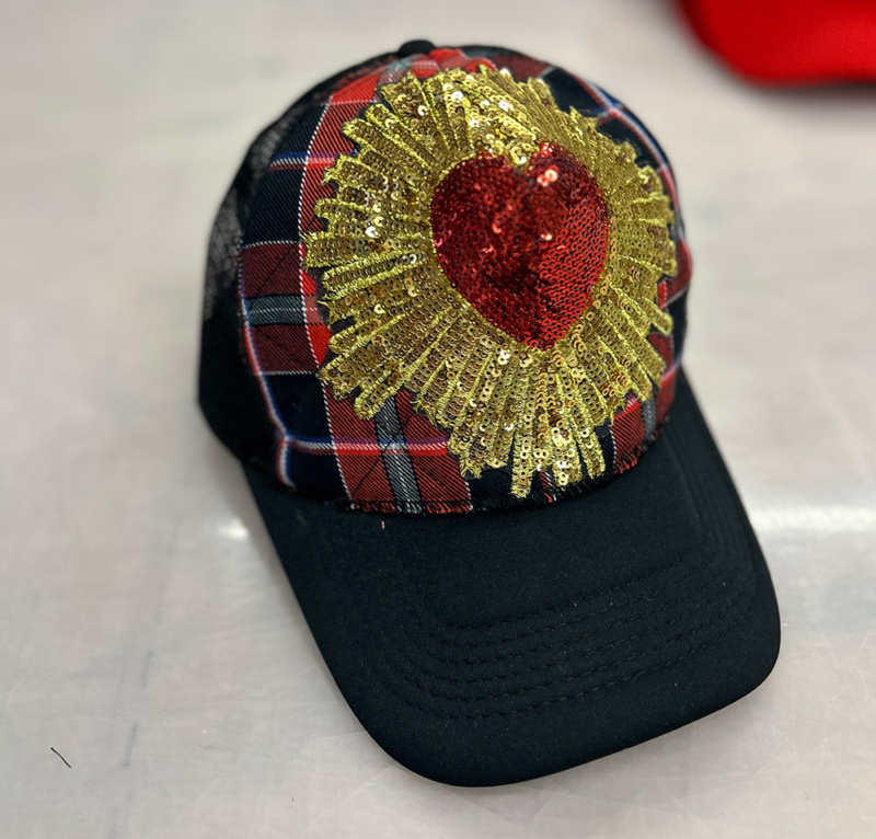Sacred Heart cap plaid